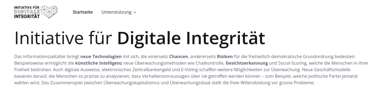 Zürcher Volksinitiative „Für ein Grundrecht auf Digitale Integrität“